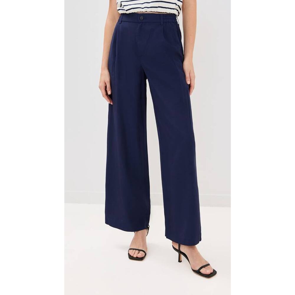 Simkhai Syndnie Pleated Wide Leg Pants in Midnight 10